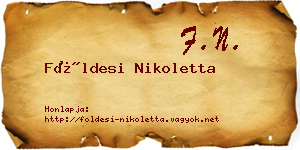 Földesi Nikoletta névjegykártya